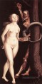 Eva, la serpiente y la muerte, el pintor desnudo renacentista Hans Baldung